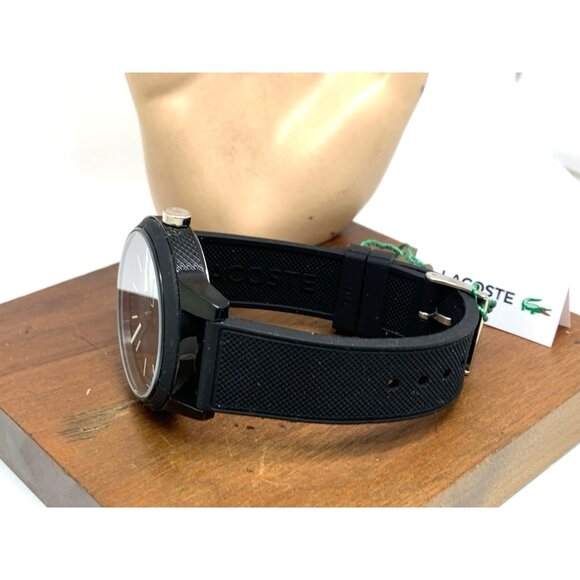 Lacoste Men's Watch 2011134 Quartz Croc Logo Black Dial Rubber Strap 42mm - Picture 8 of 13